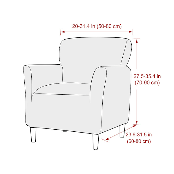 1 kappaleen joustava nojatuolin päällinen 1 istuttava, Jacquard Club tuolin päällinen pestävä Chesterfield nojatuolin päällinen nojatuolin suojus olohuoneeseen Tub Chai