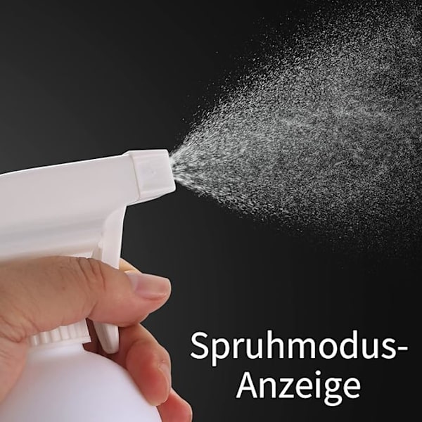 3-pack Sprayflaskor, 500 ml Tom Sprayflaska, Plastpumpflaskor kompatibla Trädgårdsväxt Hår Vattenspruta (Vit)