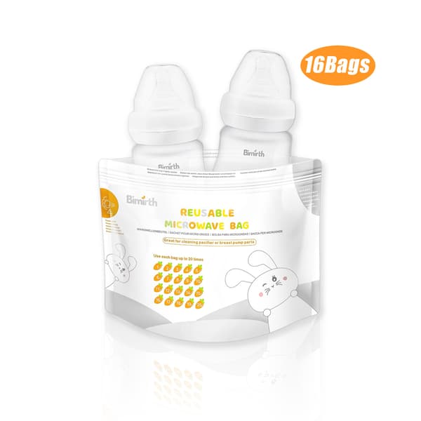 Quick Clean MicroSteam-påsar, steriliseringsbara påsar för flaskor och bröstpumpdelar