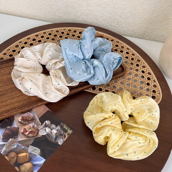 Big Real Silk Scrunchies Tykke Elastiske Fluffy Hair Tiies Jumbo 3 Pack