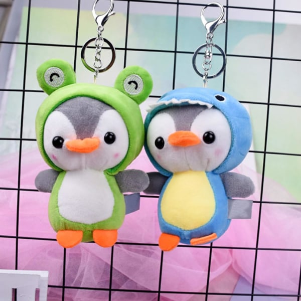 Suloinen pingviinin avaimenperä, sammakko mehiläinen hai anime pehmo täytetty nukke