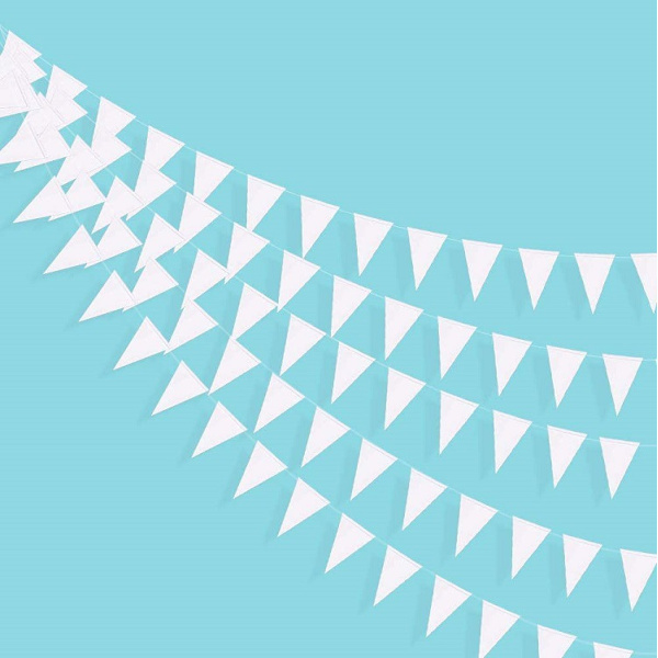 40 Ft Hvide Trekantede Flag Til Bryllup Baby Bridal Shower Fødselsdag Ungkarle