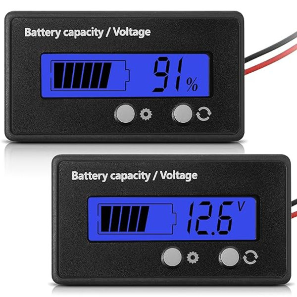DC 12V 24V 36V 48V 60V 72V 84V Batterimåler med Alarm, kompatibel Indstilling og Nøgleomskiftning, Bly-syre Batterikapacitet Spændingsindikator og B