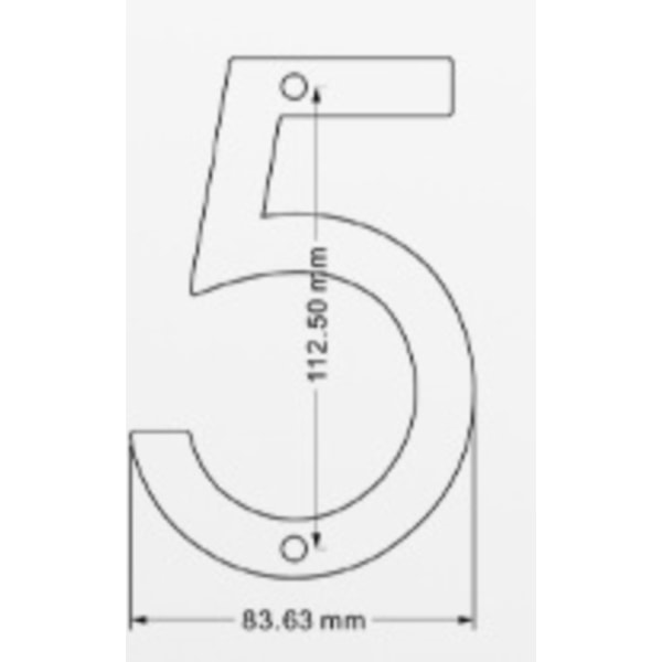 Husnummer 5, moderne husnummer til indbygning, sort, 11