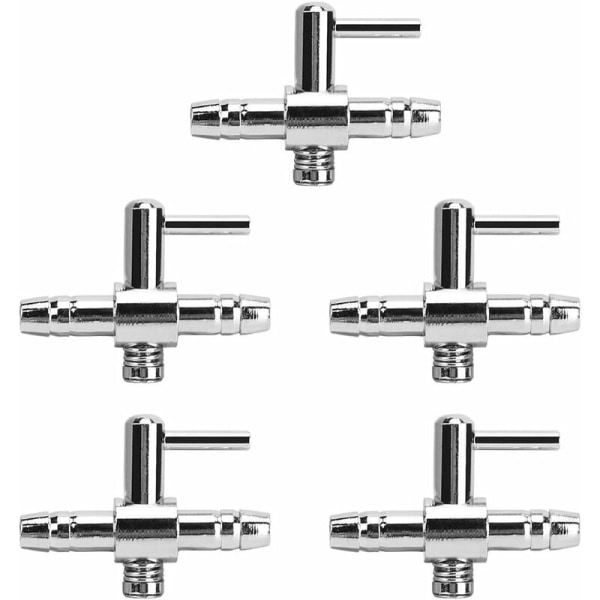 Akvarieluftstrømkontrollventilspak i rustfritt stål 3X2,2 cm 5 stk