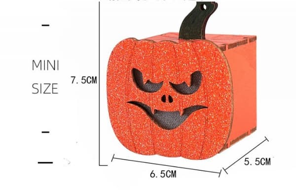 4 st Halloween Pumpa Dekorationer Ljus Trä Prydnader