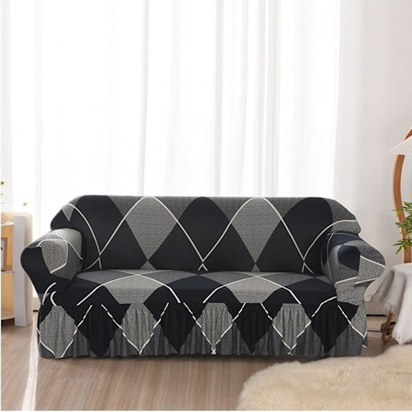 Modernt Jacquard sofföverdrag med hög stretch - för vardagsrum - för hundar och husdjur (3-sits, 190-230 cm)