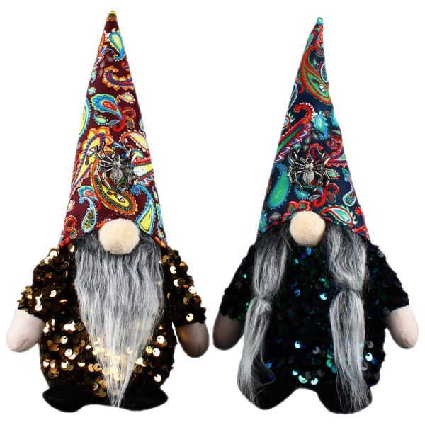 Halloween-dekorasjoner Gnome, 2-pak Halloween-dekorasjoner for Gnome, ornamenter