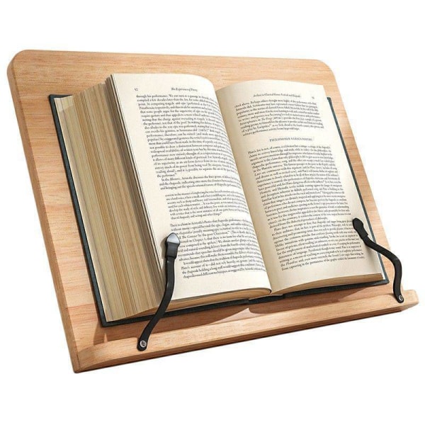 Justerbart træstativ til læsning, foldestativ til bøger, tablet, skrivebord
