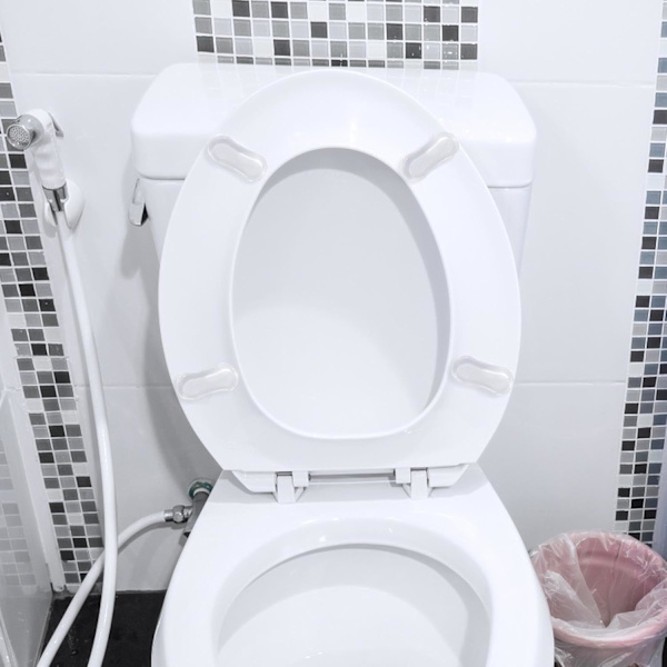 Toiletbræt Bumpers, 5 Styk Toiletbræt Bumpers Puder, Silikon Toiletlåg Dæksler med Stærkt Klæbemiddel til Familier, Hoteller, Skoletoiletter