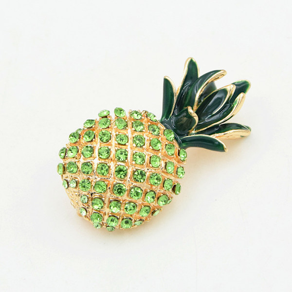 Rhinestone Ananas Brosch Kvinnor Mode Sommar Brosch Emalj Pin Smycken
