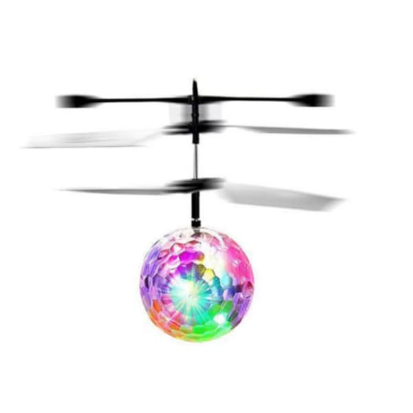 Flyvende bold med LED-lys, mini dronelegetøj med 360 ° rotation,