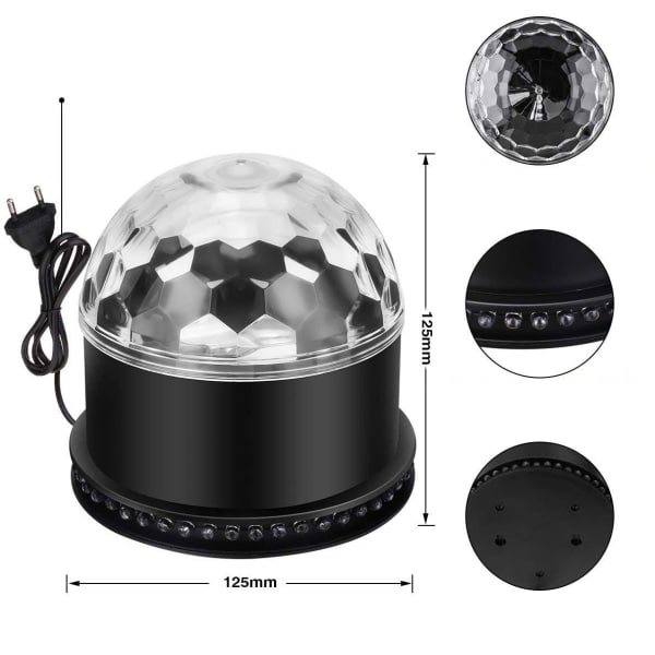 LED discokugle 15W diskolys festlys lyseffekt scenelys