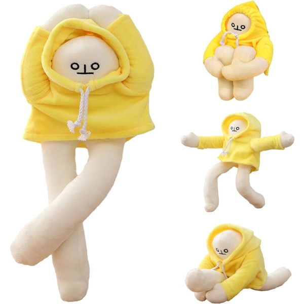 2 stk plysj bananmann leker, rare banan utstoppede dyr dukke, morsom