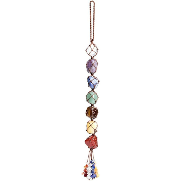 Håndlavet krystalvindue bilpynt 7 chakra boligindretning Feng Shui dekoration