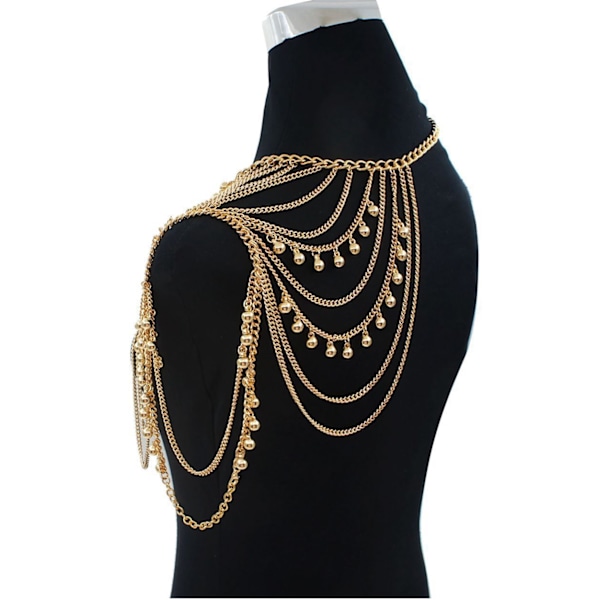 Guld Multilayered Tassel Ball Axelkedja Sele Br