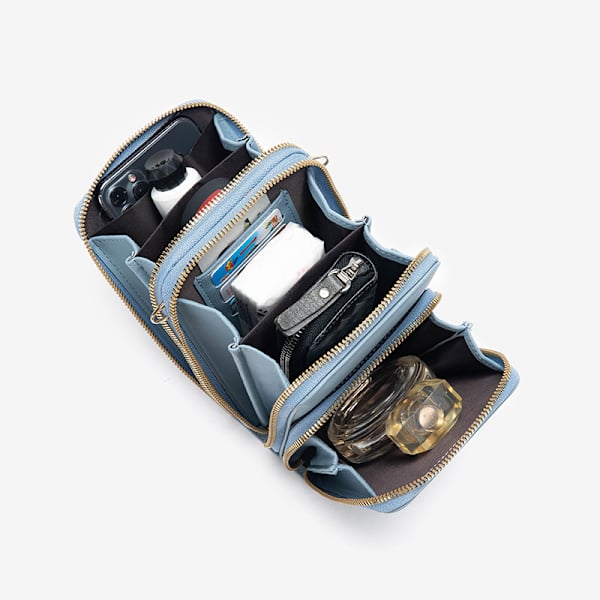 Crossbody Phone Case Phone Case PU Læder Telefonpung Blå
