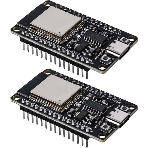 ESP32 2-pack NodeMCU-moduler utvecklingskort: ESP32 typ C NodeMCU-utveckling