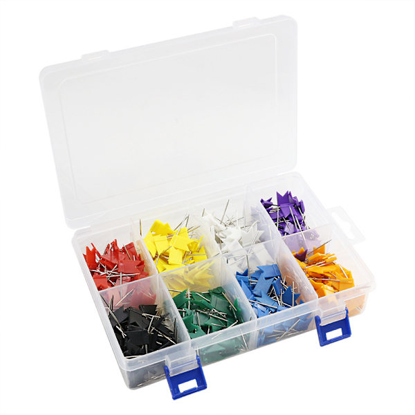Paket med 400 Flaggstift, 35 mm Flerfärgade Push Pins för Korktavla, Världskarta (8 Blandade Färger)