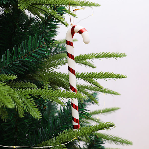 6 st julgransprydnader i form av pepparkakor med guldsnöre för julparty (17 cm)