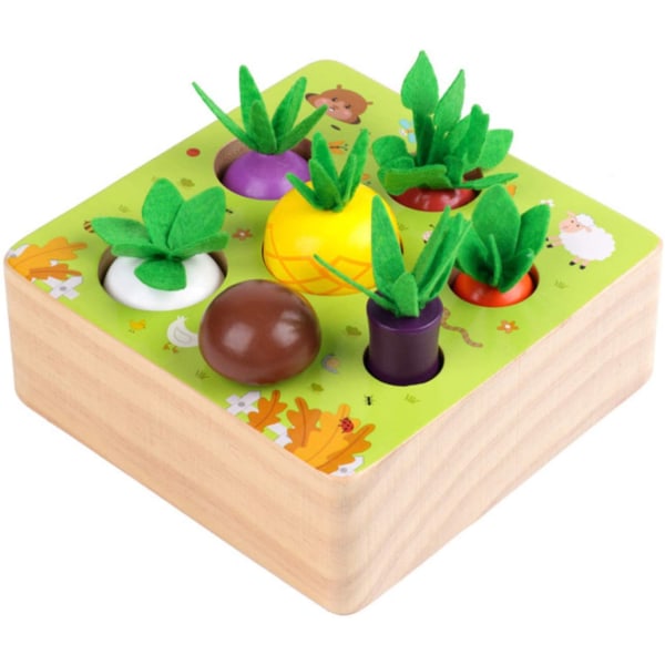 Wooden Farm Harvest Game Montessori-legetøj, tidligt læringslegetøj til drenge og Gi