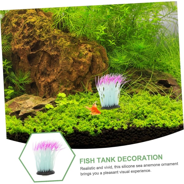 3 stk. Glow Anemone Tank Dekoration Hav Dekoration Kunstige Planter Falsk Akvarium