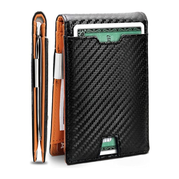 Herre Slim Wallet med Pengeclips RFID Blokering Bifold Kreditkort