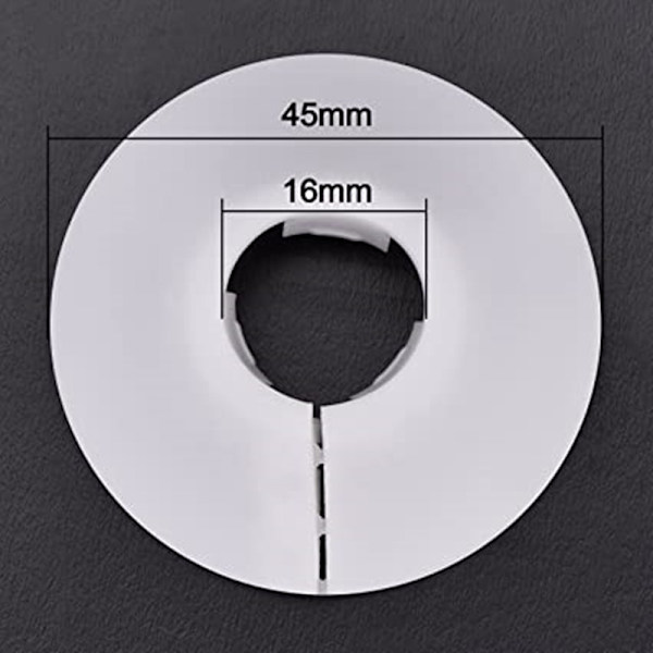 Sæt med 12 hvide, enkle radiatorrosetter, Radiatorroset, radiatorrør c