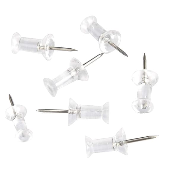 Trycknålar, transparenta plasttoppar, stålspets, 100-pack, 23*8mm