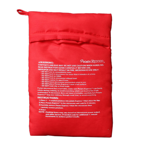 Mikrobølgekartoffelpose, Bagt kartoffel Mikrobølgebagepose, Rød