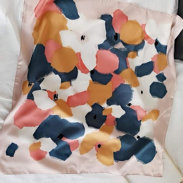 Sidenkänsla Scarf Medium Square Satin Huvudduk för Kvinnor 27.5