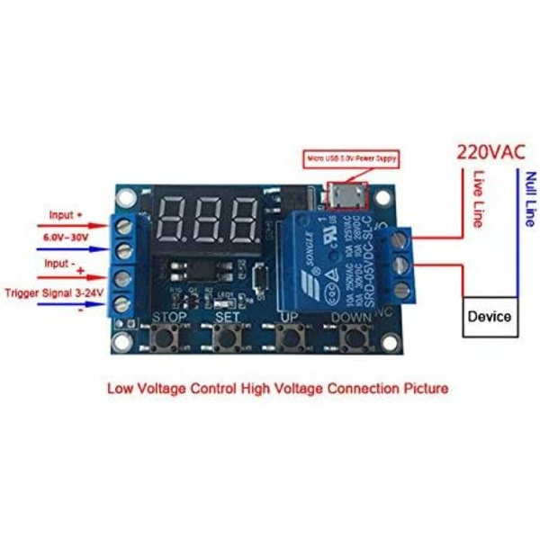 6-30V Justerbar Relä Timer Cykel Modul Switch Trigger Fördröjningskrets Kort