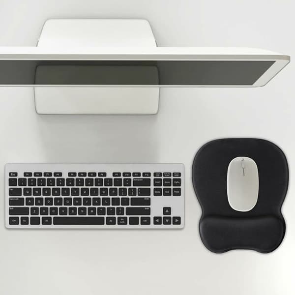 Musemåtte med gel håndledsstøtte, ergonomisk musemåtte størrelse L 250x210 mm - Vask