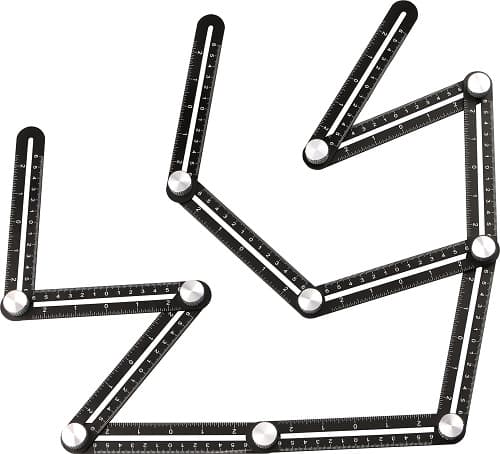Legering 12-sidig multivinkelmåler Jig Tool 12 sammenleggbare linjaler for B