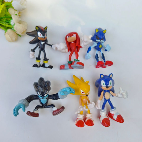 Sonic The Hedgehog Figurer 6 st Set Pvc Actionfigurer Leksaker