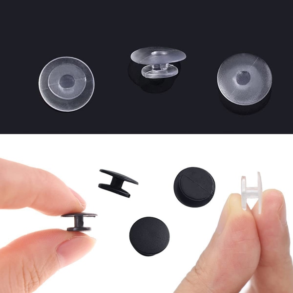 300 Pcs Clear Black Buckle Plastic Button Charms 12mm DIY Shoes Charm Backs