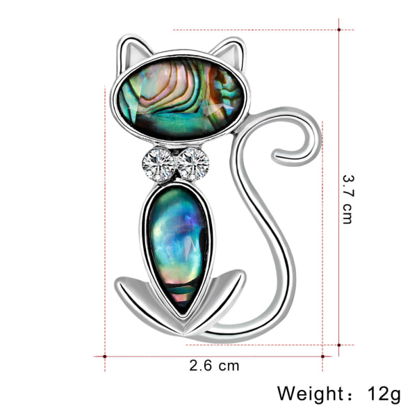 Kattbrosch Pins för kvinnor Mode Scarf Spänne Legering Strass A