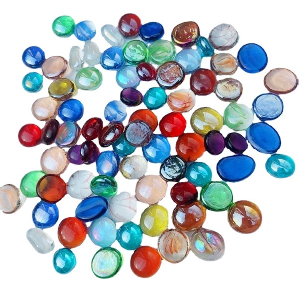 Glasperler til dekoration i fiske tanke, boligindretning - fiske tank grus, sten, perler, nuggets og krystal ædelsten (farvede perler: 70-90 stk)
