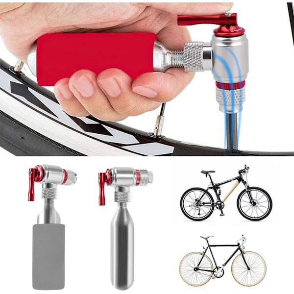 Cykel CO2 Pumpe, til Presta og Schrader Ventiler | Mini Dæk Inflator til Landevej, Racing og MTB Cykler | Ingen Patron