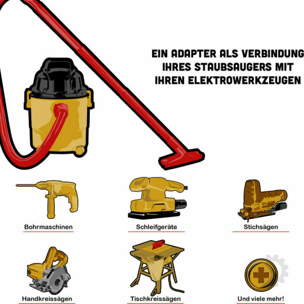Støvsuger slange reduksjonsadapter egnet for f.eks. B.Bosch Karcher