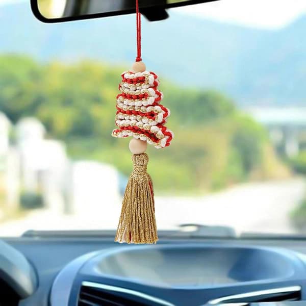 Macrame juletræ - Mini Macrame - Håndlavet - Juledekoration - M