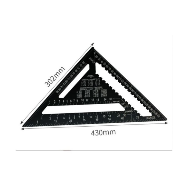 12-tommers trekant kvadratisk vinkellinjal i metrisk hastighet Square Carpenter's Sq