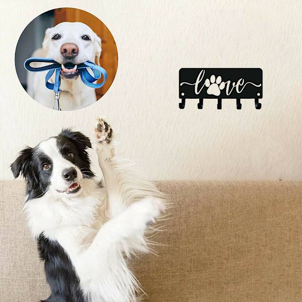 Metal Peddler Puppy Love Nøglering Hanger & Hundeline Væg Organizer -Sm