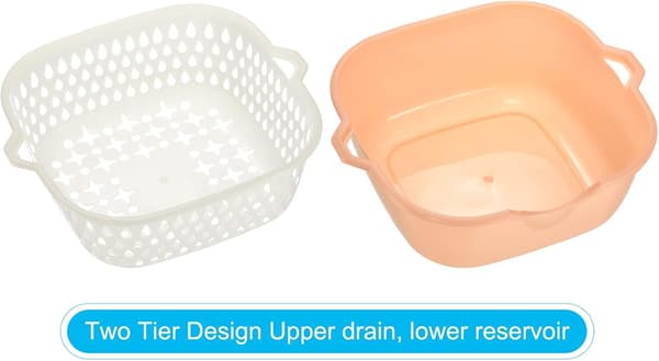 2-pack köksdurkslag, dubbla durkslagssilar i plast för grönsaker