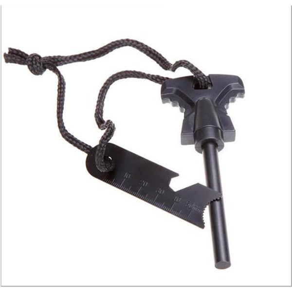 Fire Stone Flint Magnesium Fire Starter Lighter Kit med trehåndtak Craf