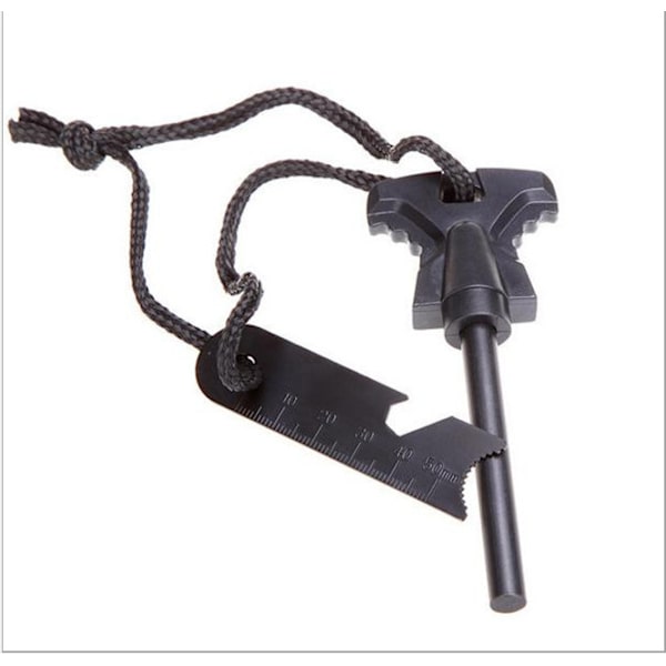 Tulikivi Flint Magnesium Fire Starter -sytytinsetti puukahvalla, perinteinen piikiven selviytymisretkeily 2 kpl