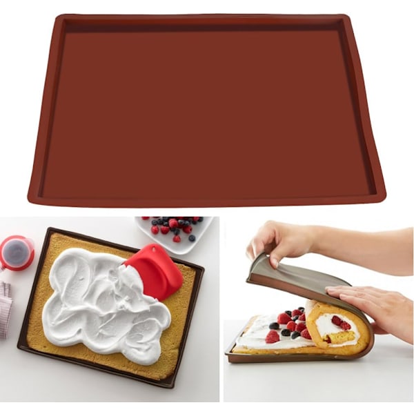Swiss Roll Bageplade - Silikon Bageplade Silikon Cookie Form til Pizza Kiks, Varmebestandig og Non-Stick Ovn Bageplade