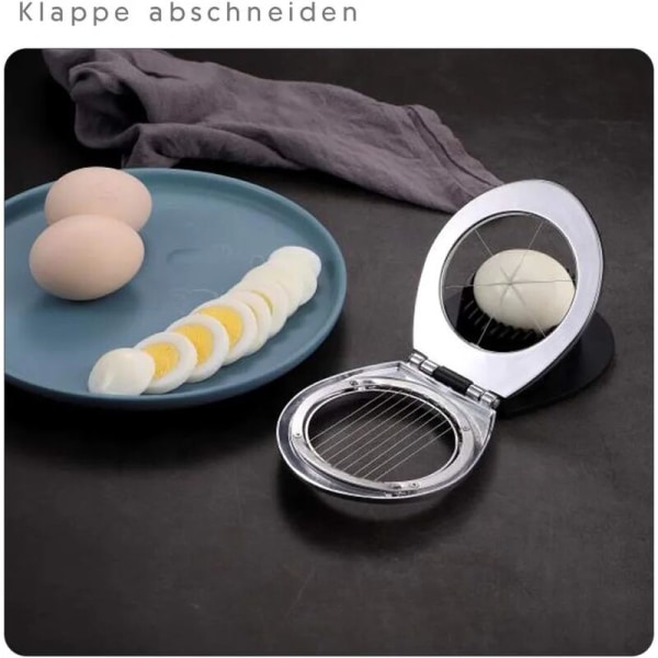 Rostfritt stål äggskärare för ägg och ägg med 2 i 1 hållbara metallslicar