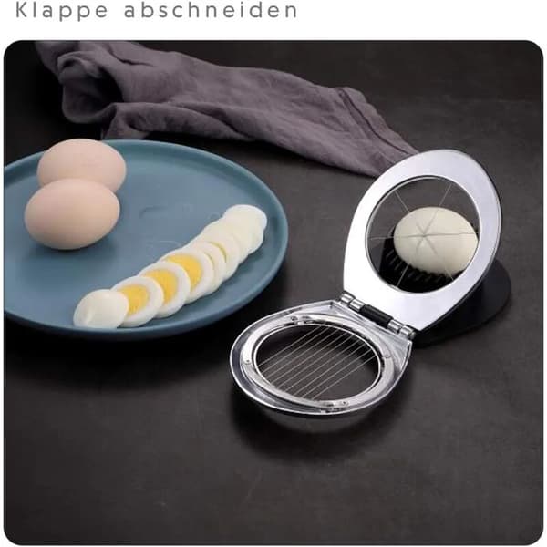 Rustfrit æggeslicer i rustfrit stål til æg og æg med 2 i 1 holdbare metalskiver