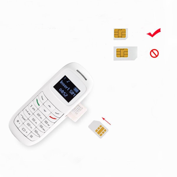 Mini Mobiltelefon Headset, Bluetooth SIM Card Dialer Trådløst Hoved